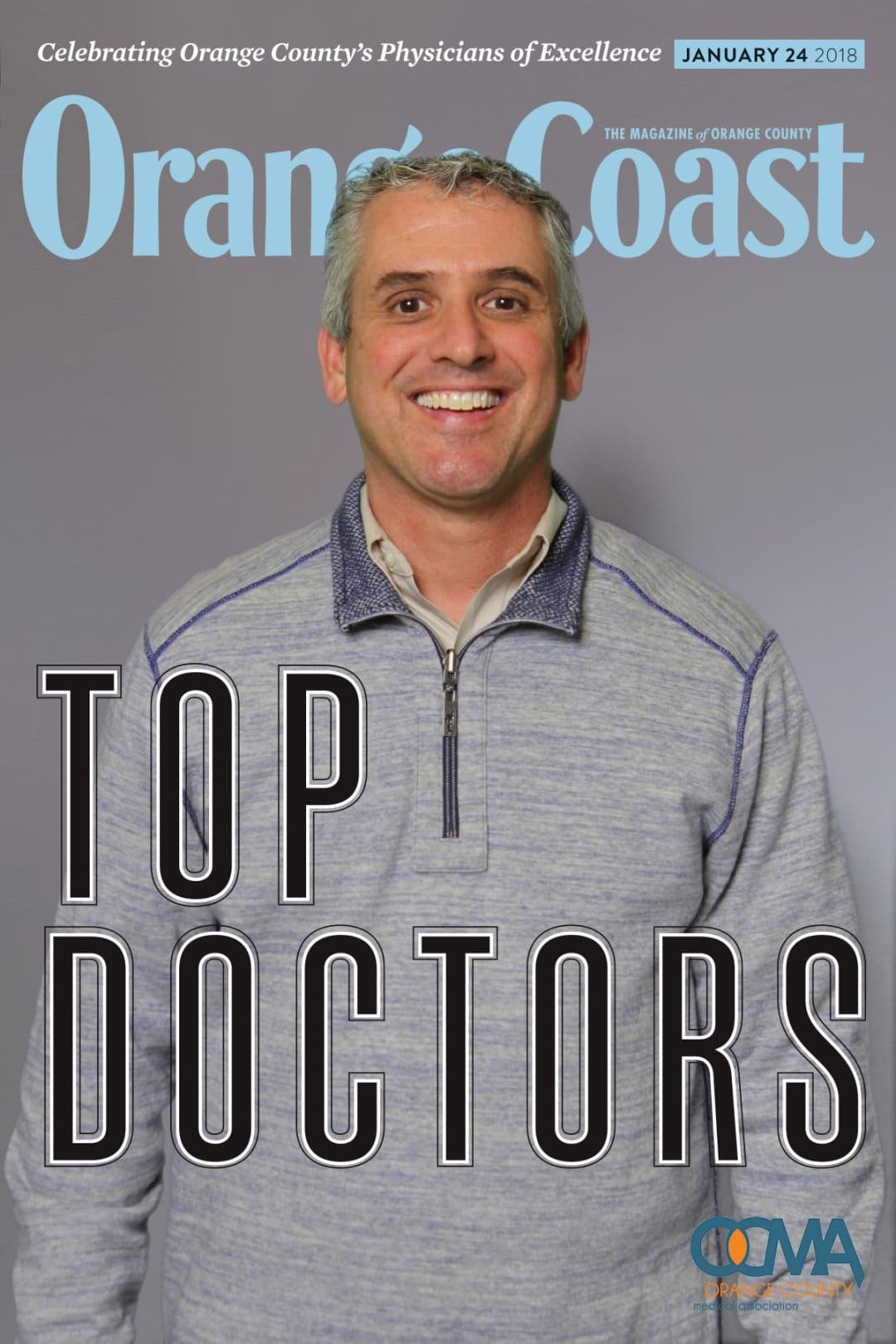 Top Orange County Doctors: profile picture of Dr. Chris Koutures in mock-up of Orange Coast Magazine Cover