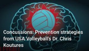 Volleyball Concussions: Picture of a volleyball and a brain